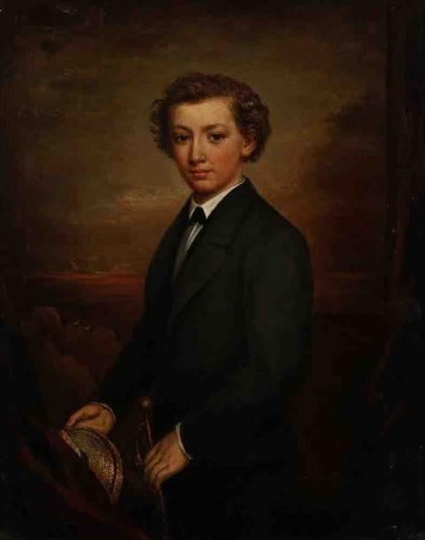 ÉCOLE FRANÇAISE
Portrait de jeune homme. Huile sur toile. 81 x 64 cm. (Restaurations)