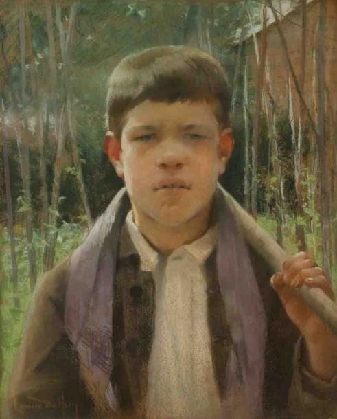 Louise de HEM (18661922) [Belge]
Chaude journée. Pastel, signé en bas à gauche. 52 x 44 cm. (Accidents)