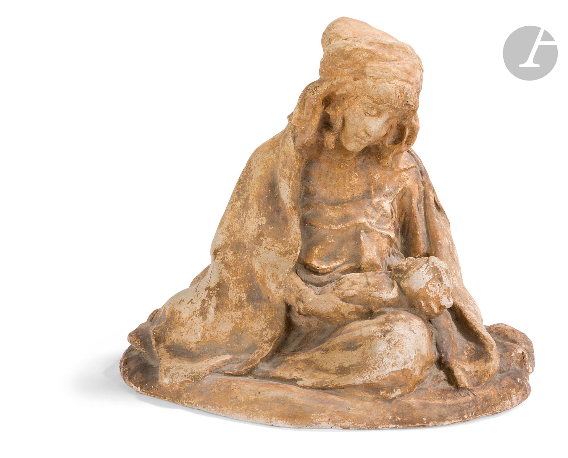 Rachel Hautot (1882-1935)
Oriental girl
Patinated plaster 
Annotated Fifth proof RH 1924 
Signed R.HAUTOT
H. 28 cm 
Wear

Related literature: 
Stéphane Richemond, Les Orientalistes, dictionnaire des sculpteurs, XIXe-XXe siècles, Paris, Les Éditions de l'Amateur, 2008, pp. 113-115. 
A student of Laurent Marqueste, Rachel Hautot was awarded the Prix Tunisie at the Salon de la Société Coloniale des Artistes Français in 1912. After her first trip to North Africa, she exhibited regularly at the Salon de la Société des peintres orientalistes français and at colonial salons. She settled in Tunis in the 1920s. Her main concern was to depict the authenticity and diversity of the Tunisian people.