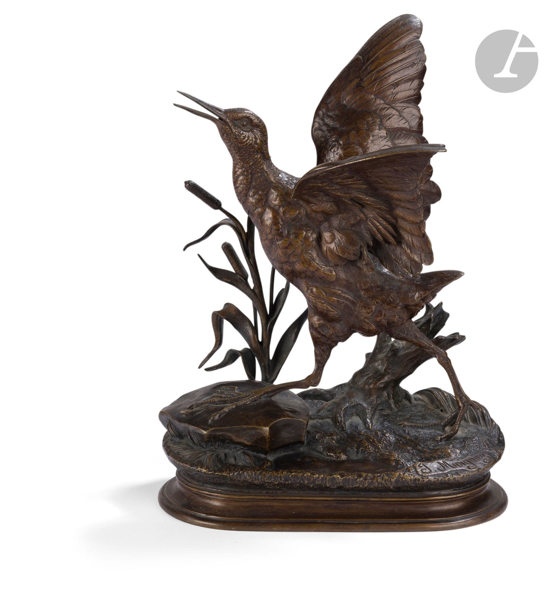 Jules MOIGNIEZ (1835-1894)
Bécasse
Épreuve en bronze patiné.
Signée sur la terrasse.
H. : 32 cm