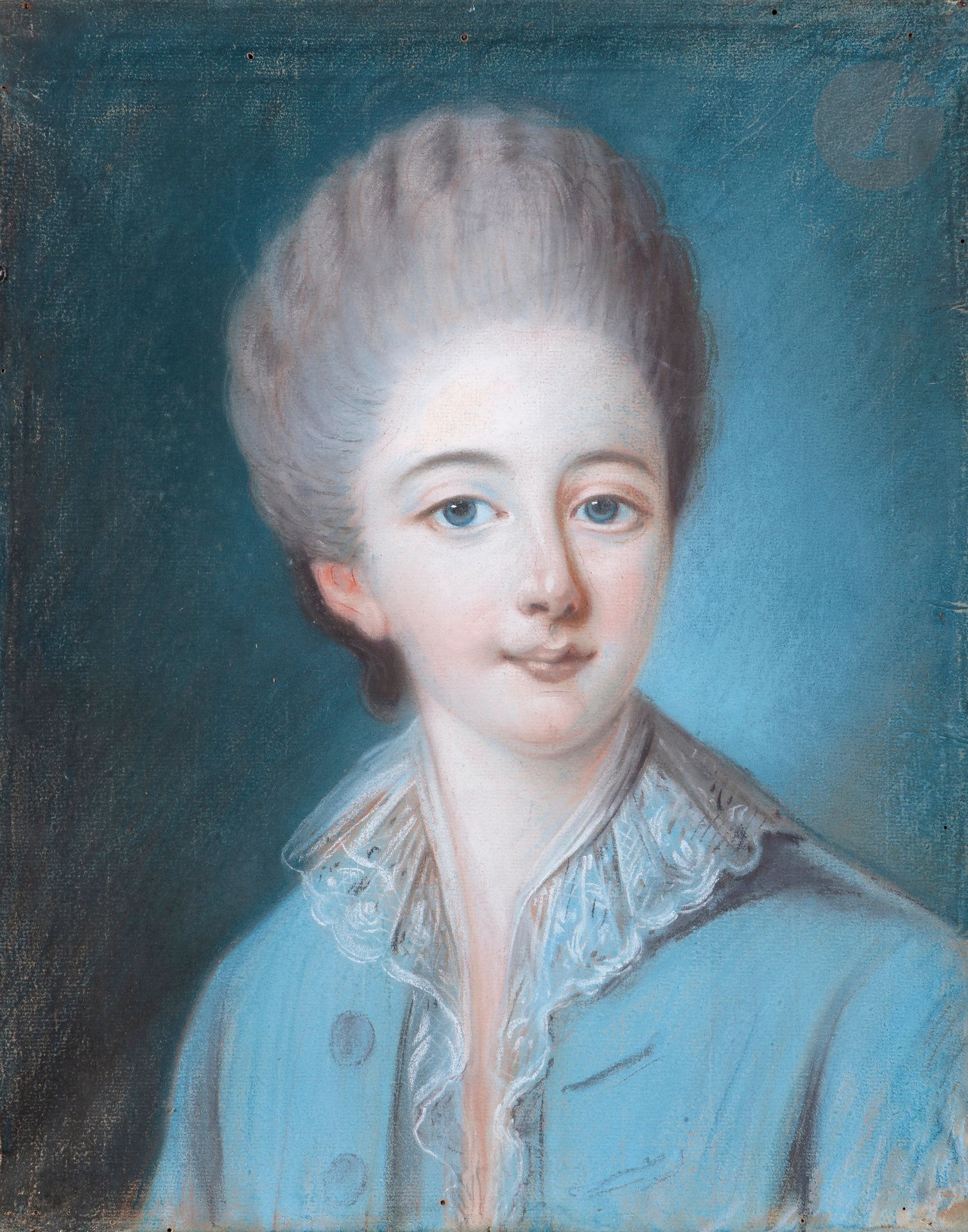 ÉCOLE FRANÇAISE du XVIIIe siècle
Portrait de jeune fille
Pastel.
39,5 x 31,5