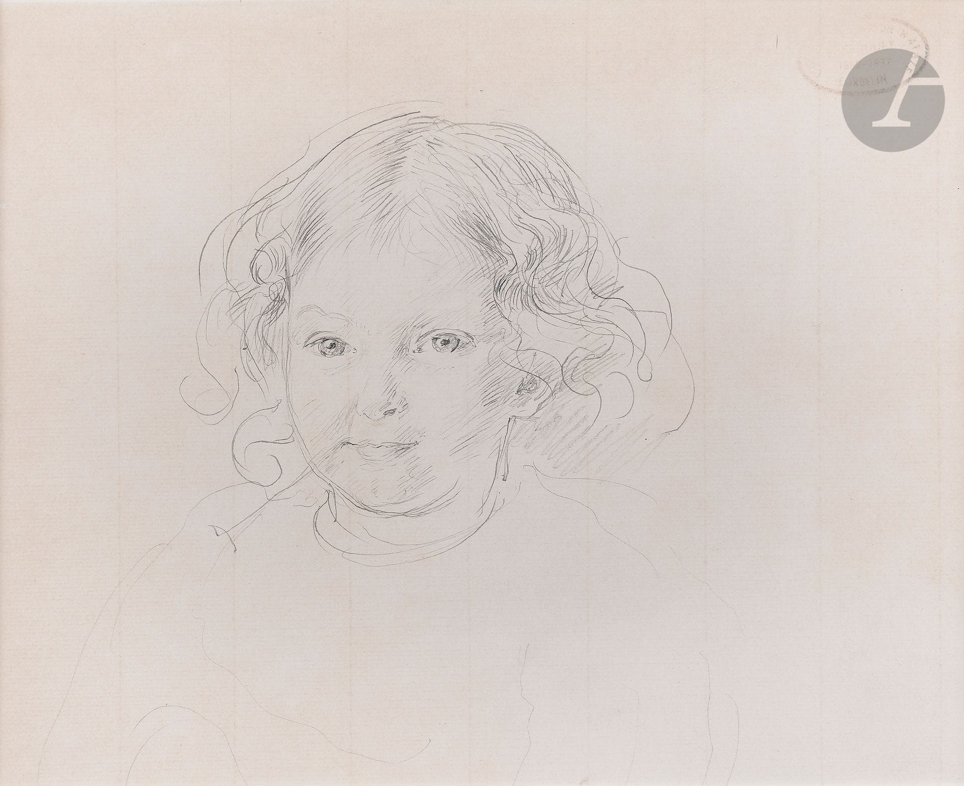 François Joseph GUIGUET 
(Corbelin 1860 - 1937)
Portrait d’enfant
Mine de plomb.
Cachet de collection en haut à droite.
15 x 18,5 cm

Exposition :  
François Guiguet dans les collections privées de la région dauphinoise et lyonnaise, Musée François Guiguet, Corbelin, 6 juin - 23 aout 1999, n°34 (étiquette au dos du montage).