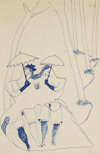 Lucien COUTAUD (1904 - 1977)
Jeunes femmes aux ombrelles Dessin à l'encre. Porte le cachet de la vente de l'atelier en bas à droite. 29 x 19 cm