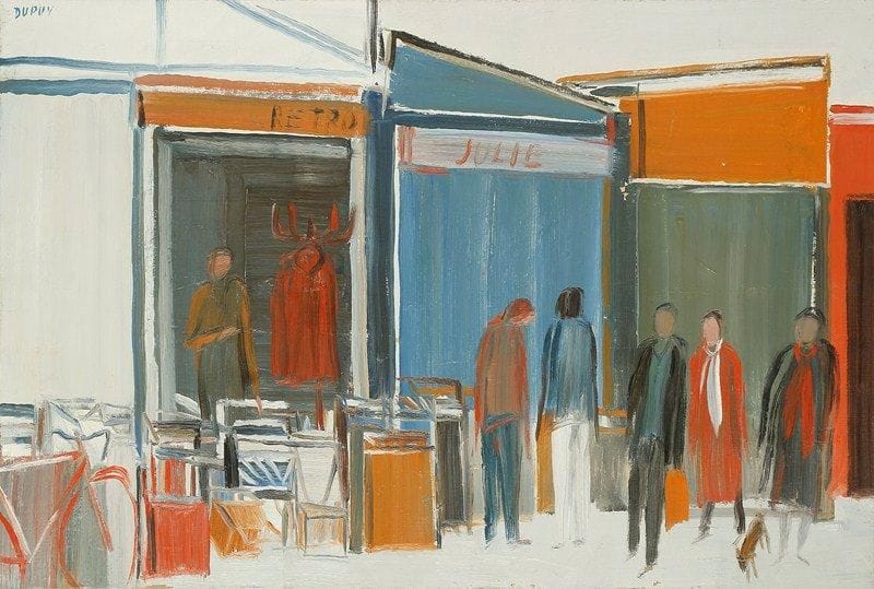 Pierre DUPUIS (né en 1936)
La braderie Huile sur toile. Signée en haut à gauche. 54 x 81 cm