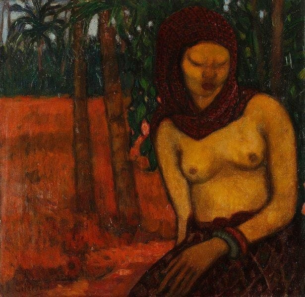 Joseph GILARDONI (1882 - 1961)
Femme orientale Huile sur toile. Signée en bas à gauche. 66 x 66 cm