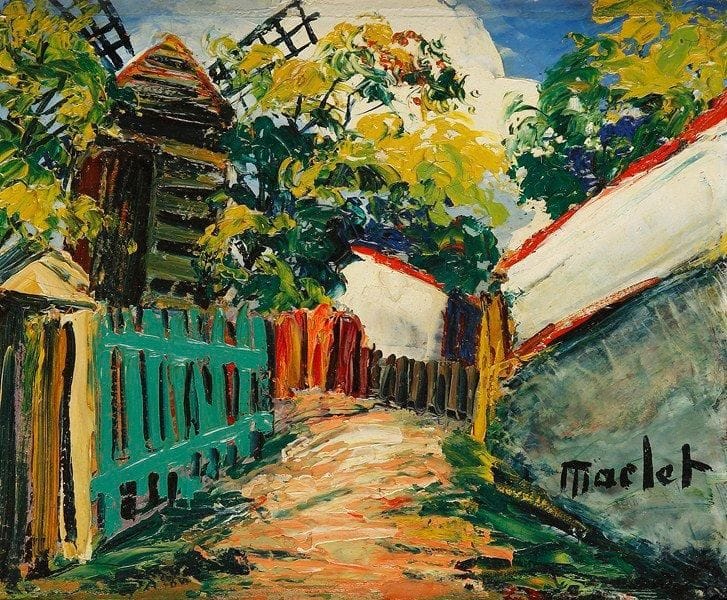 Elisée MACLET (1881 - 1962)
Moulin à Montmartre Huile sur carton. Signée MACLET en bas à droite. 15,3 x 19 cm