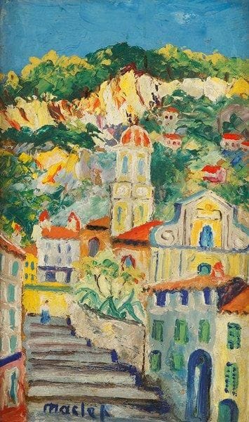 Elisée MACLET (1881 - 1962)
Vue d'Italie Huile sur carton. Signée MACLET en bas à gauche. 15 x 25 cm