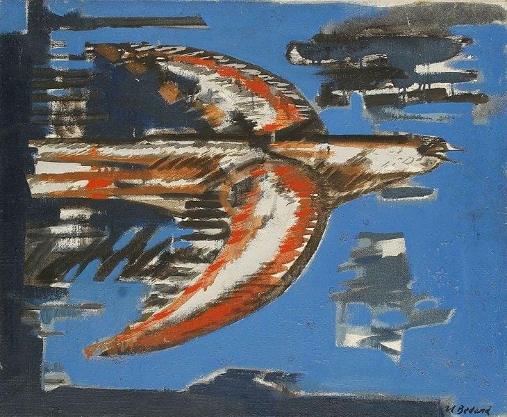Jean - Claude BEDARD (1928 - 1987)
L'oiseau Huile sur toile. Signée en bas à droite. 50 x 61 cm