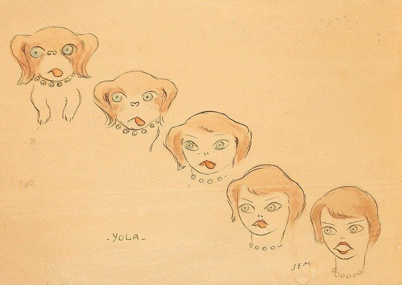 SEM (1863 - 1934)
Yola Ruillier Aquarelle et encre. Signée en bas à droite. (Accidents). 27.50 x 38.50 cm