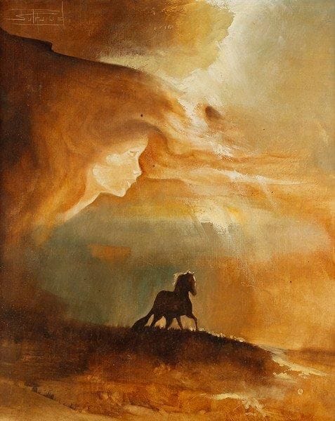 Roger SURAUD (né en 1938)
Le cheval Huile sur toile. Signée en haut à gauche. 61 x 50 cm