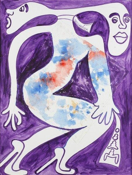 Yvon TAILLANDIER (né en 1926)
Femme bicéphale Gouache et collage. Signée en haut vers la droite. 65 x 50 cm