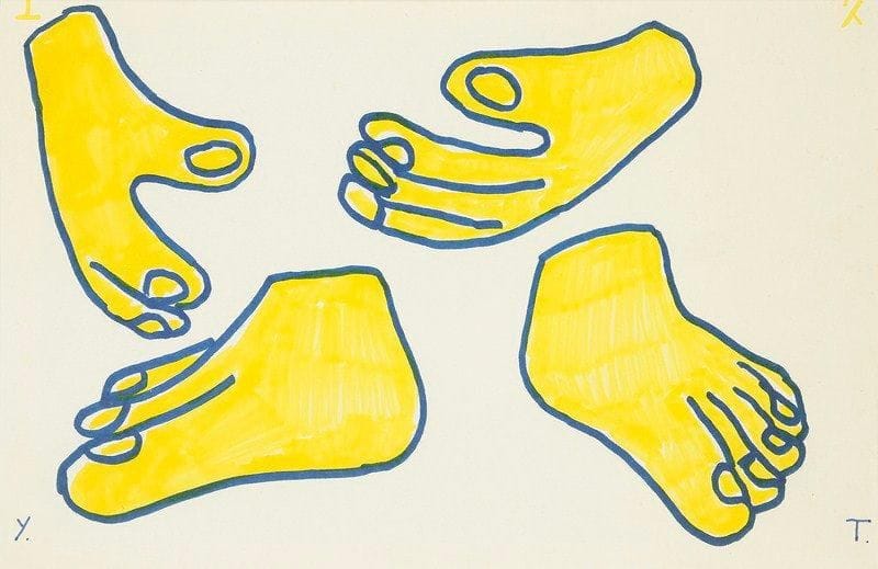 Yvon TAILLANDIER (né en 1926)
Mains et pieds Feutre. Monogrammé. 19 x 29 cm
