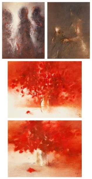 Luis ZILVETI (né en 1941)
Compositions, vers 1990 Quatre huiles sur papier. Toutes signées et datées en bas à droite. 50 x 65 cm