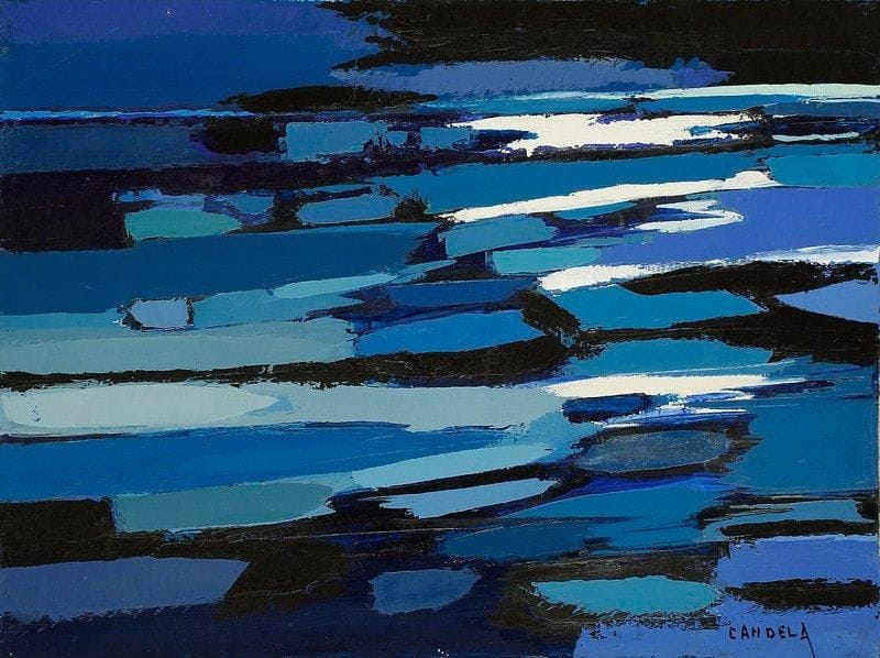 Claude CANDELA (1924 - 2001)
Mer du Nord, 1965 Huile sur toile. Signée en bas à droite. Signée et datée au dos. 54 x 73 cm