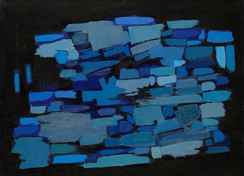 Claude CANDELA (1924 - 2001)
L'hiver, 1968 Huile sur toile. Signée en bas à droite. Signée, datée et titrée au dos. 73 x 100 cm