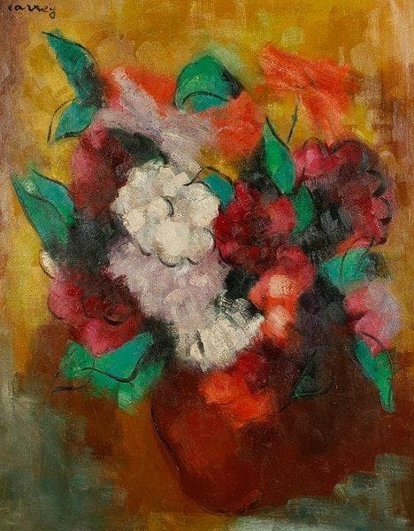 Georges CARREY (1902 - 1953)
Nature morte au bouquet Huile sur toile. Signée en haut à gauche. 100 x 80 cm