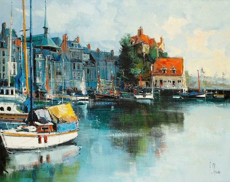 CLAUDE (XXe siècle)
Port normand Huile sur toile. Signée en bas à droite. 60 x 73 cm