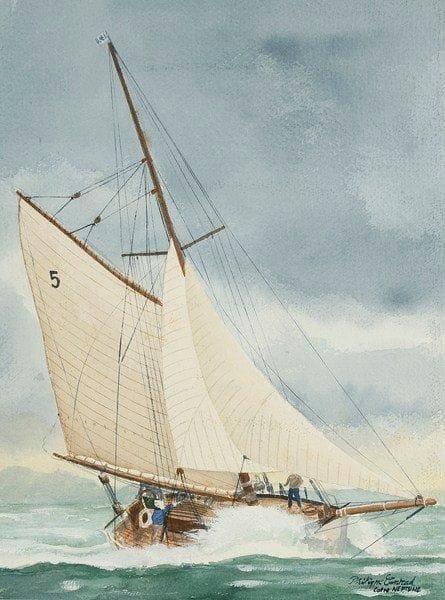 Philippe CONRAD (né en 1949)
Voilier «Neptune» Aquarelle. 40 x 30 cm