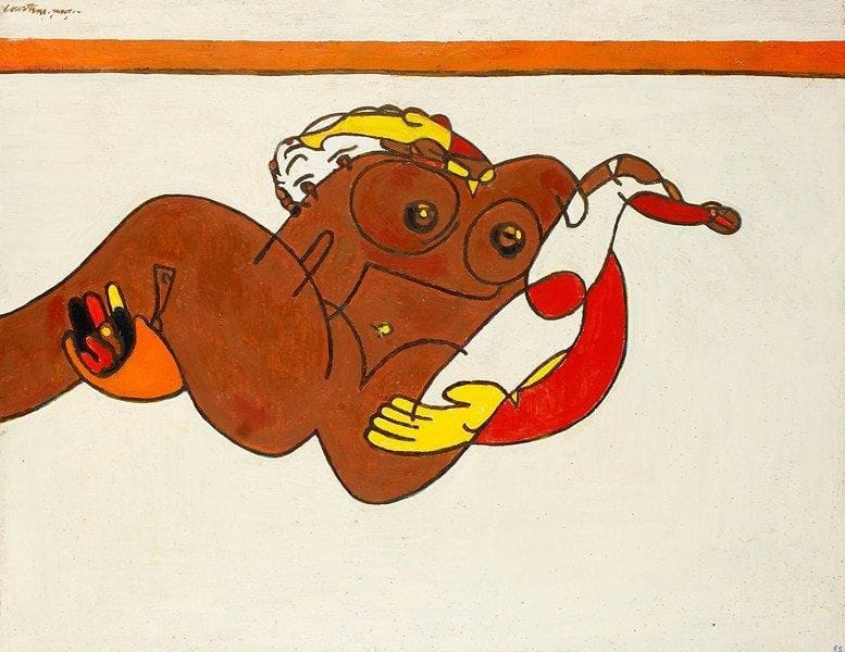Pierre COURTENS (1921 - 2004)
Femme étendue Huile sur toile. Signée en haut à gauche. 89 x 116 cm