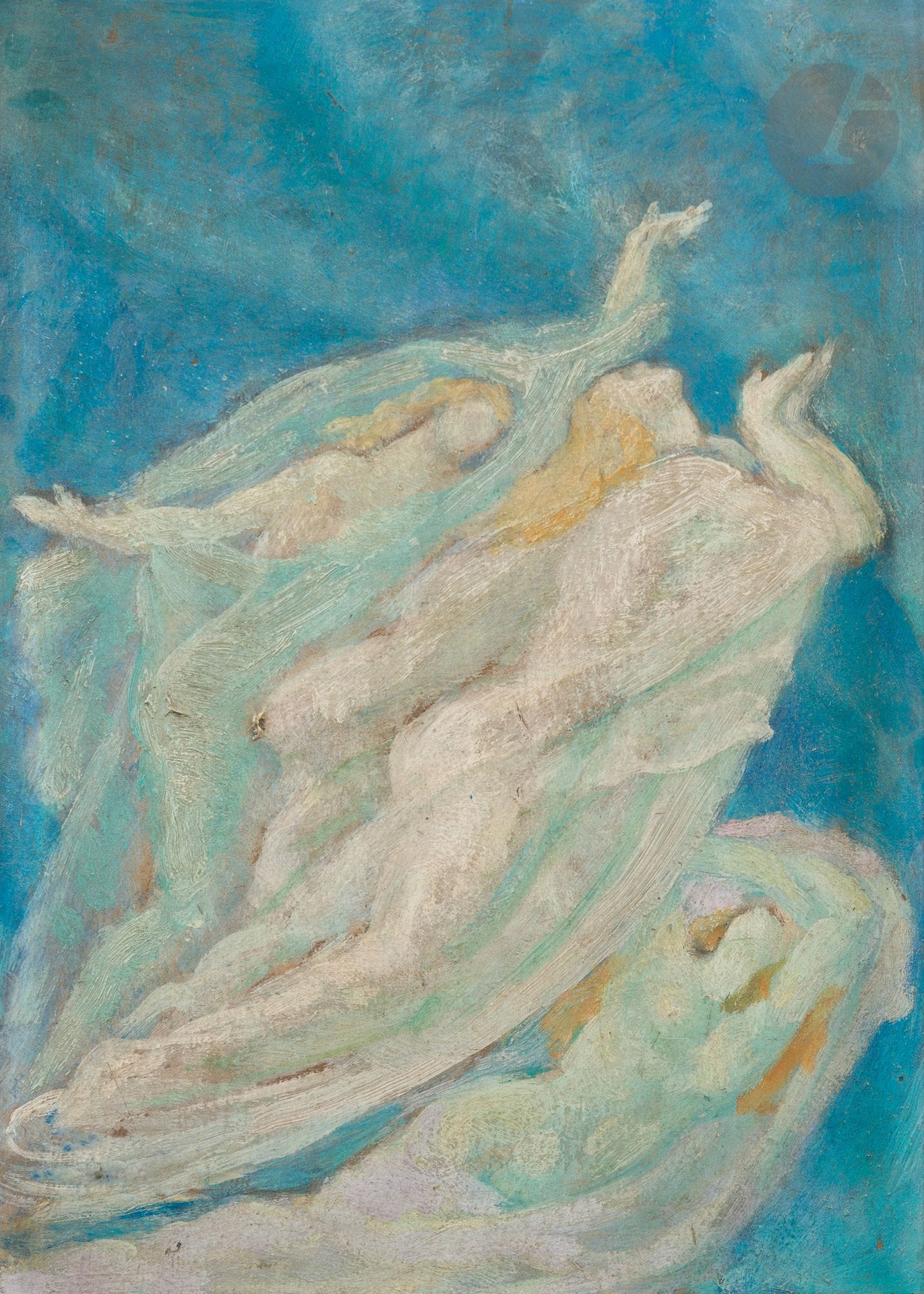 Jean DELVILLE (1867-1953)
Baigneuses
Huile sur millboard.
Non signée.
33 x 23,5 cm

Nous remercions Madame Miriam Delville d'avoir confirmé l'authenticité de cette œuvre qui sera intégrée dans le catalogue raisonné en cours de préparation.