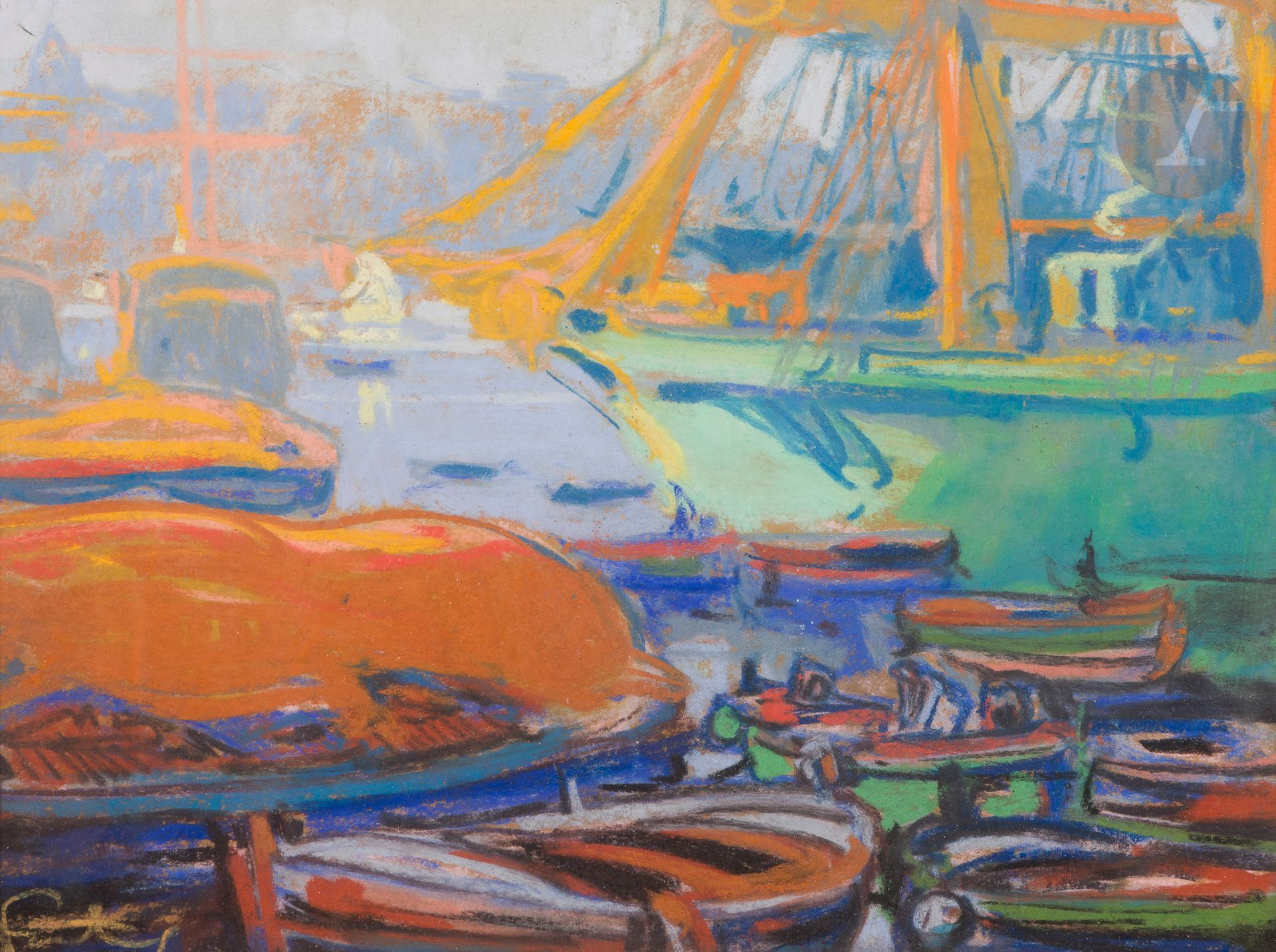 Louis FORTUNEY (1875-1951)
Marseille, the old port
Pastel.
Signed lower left.
23 x 29.5 cm