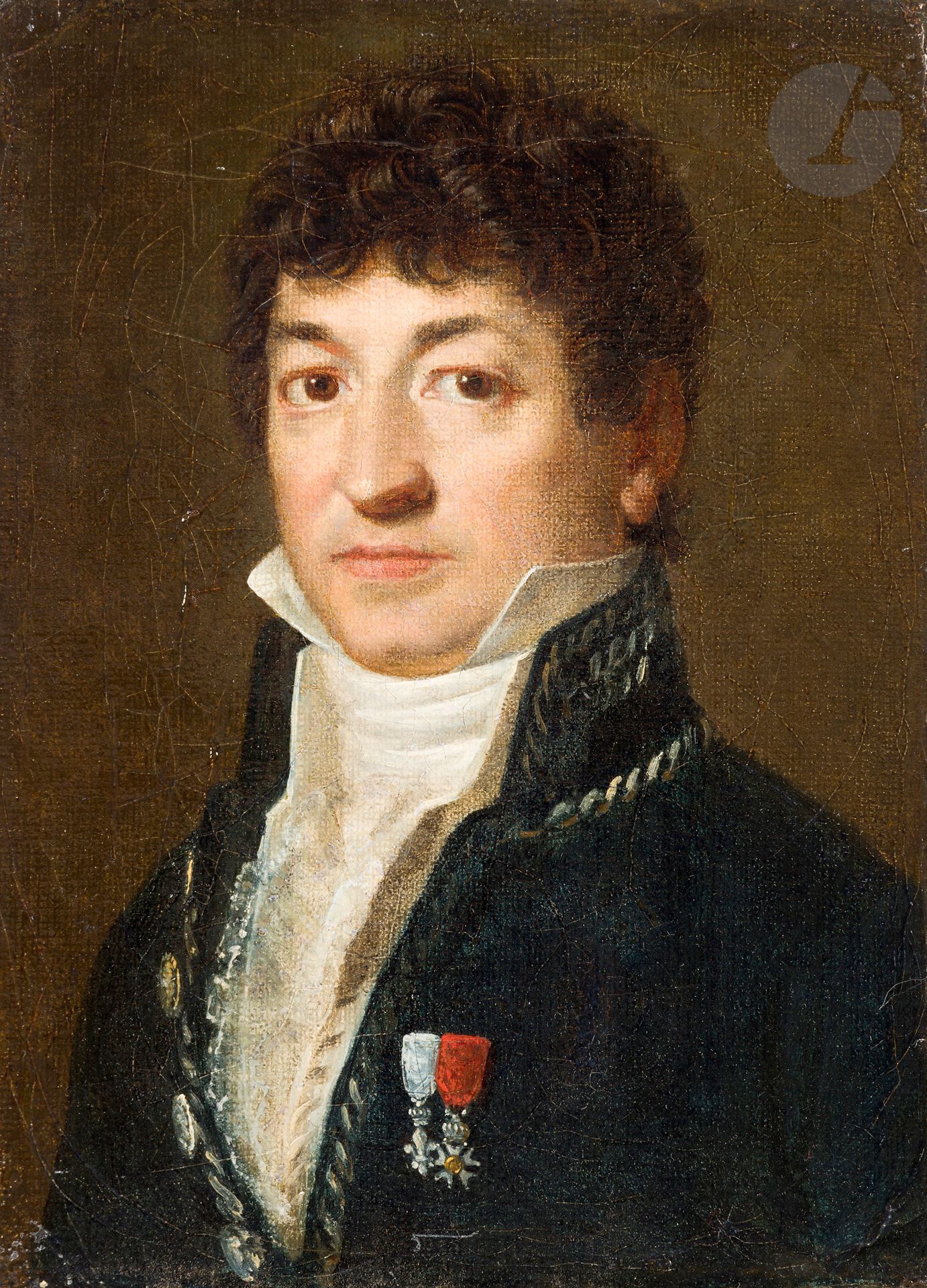 École FRANCAISE du XIXe siècle
Portrait de jeune homme à la légion d’honneur
Toile d'origine
24 x 16,5 cm