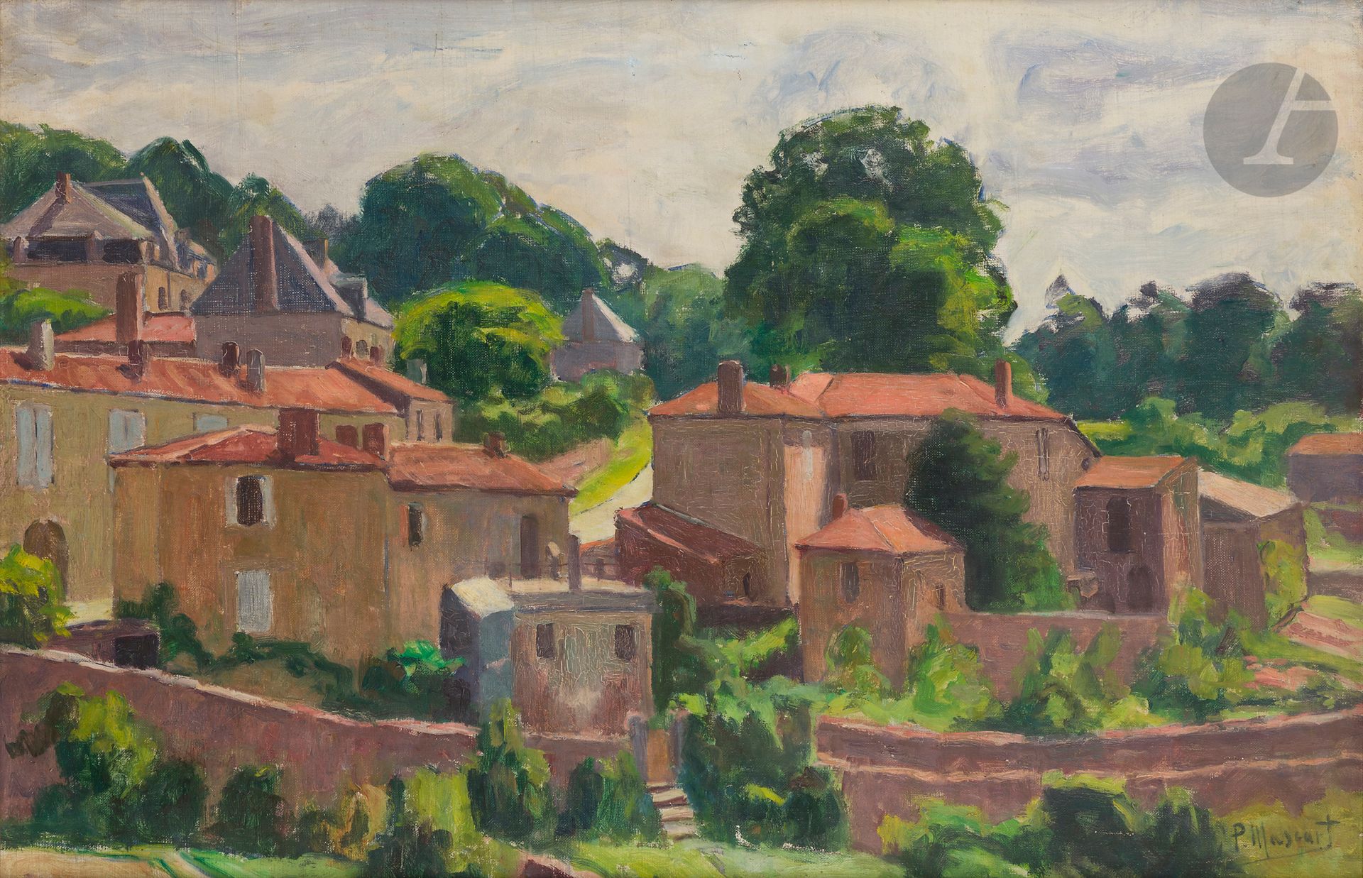 Paul MASCART (1874-1958)
Pouzauges, landscape route de Bressuire, 1943
Oil on canvas.
Signed lower right.
Signed, dated and located on the back.
(Restorations).
55 x 81 cm