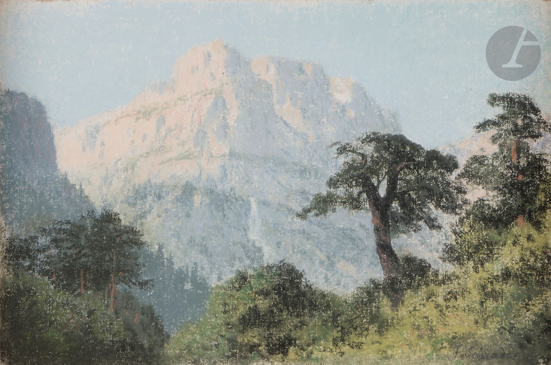 Franz SCHRADER (1844-1924)
Fon-Blanca
Pastel on canvas.
Signed lower right.
15 x 23 cm

Bibliography : 
Guy Auriol, Michel Rodes, Hélène Saule-Sorbé, Franz Schrader 1844-1924, l'homme des paysages rares, Tome 1, reproduced p. 91.
