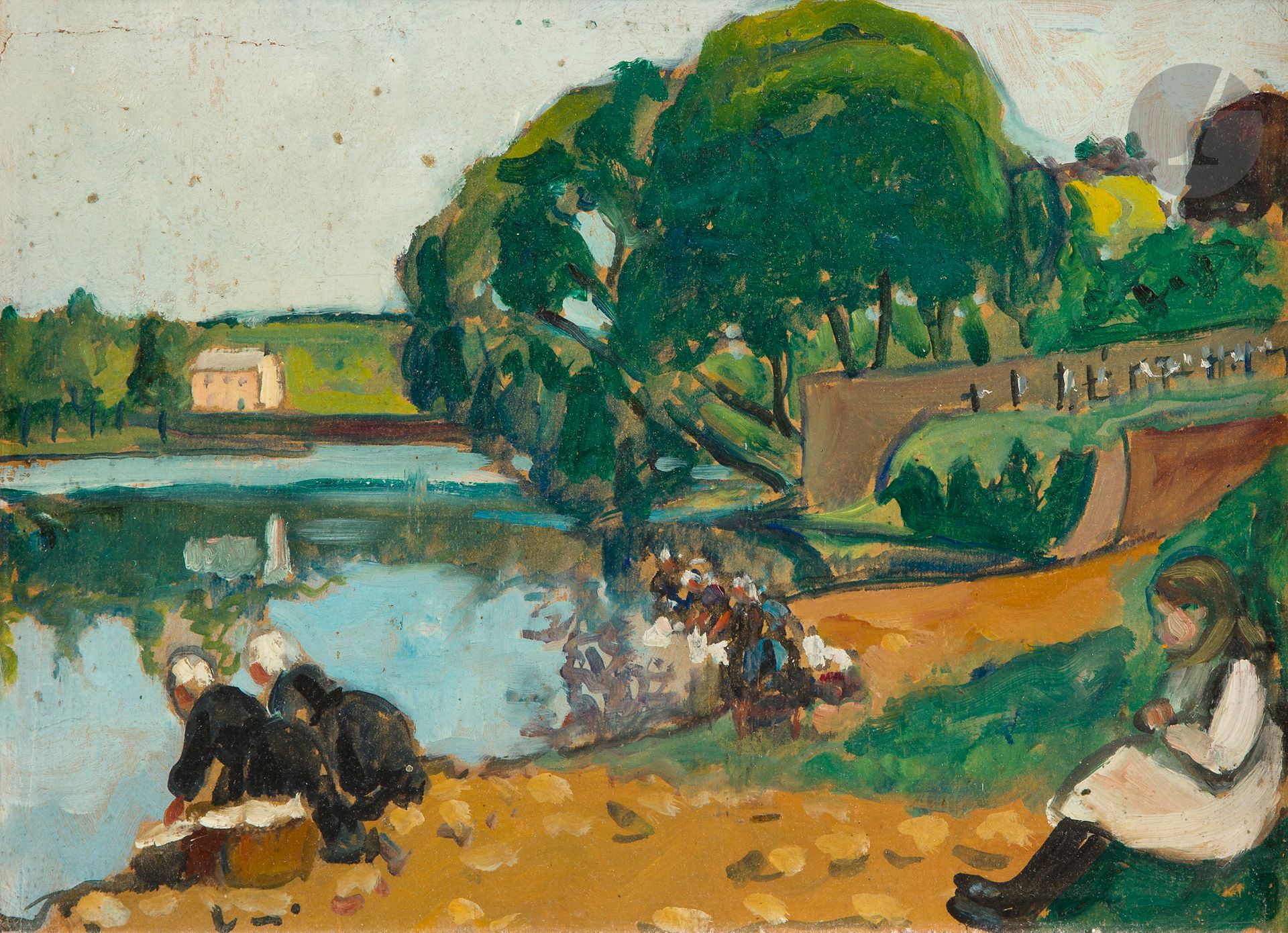 Fernand PIET (1869-1942)
Bretagne, les lavandières
Huile sur carton.
Non signée.
24 x 33 cm