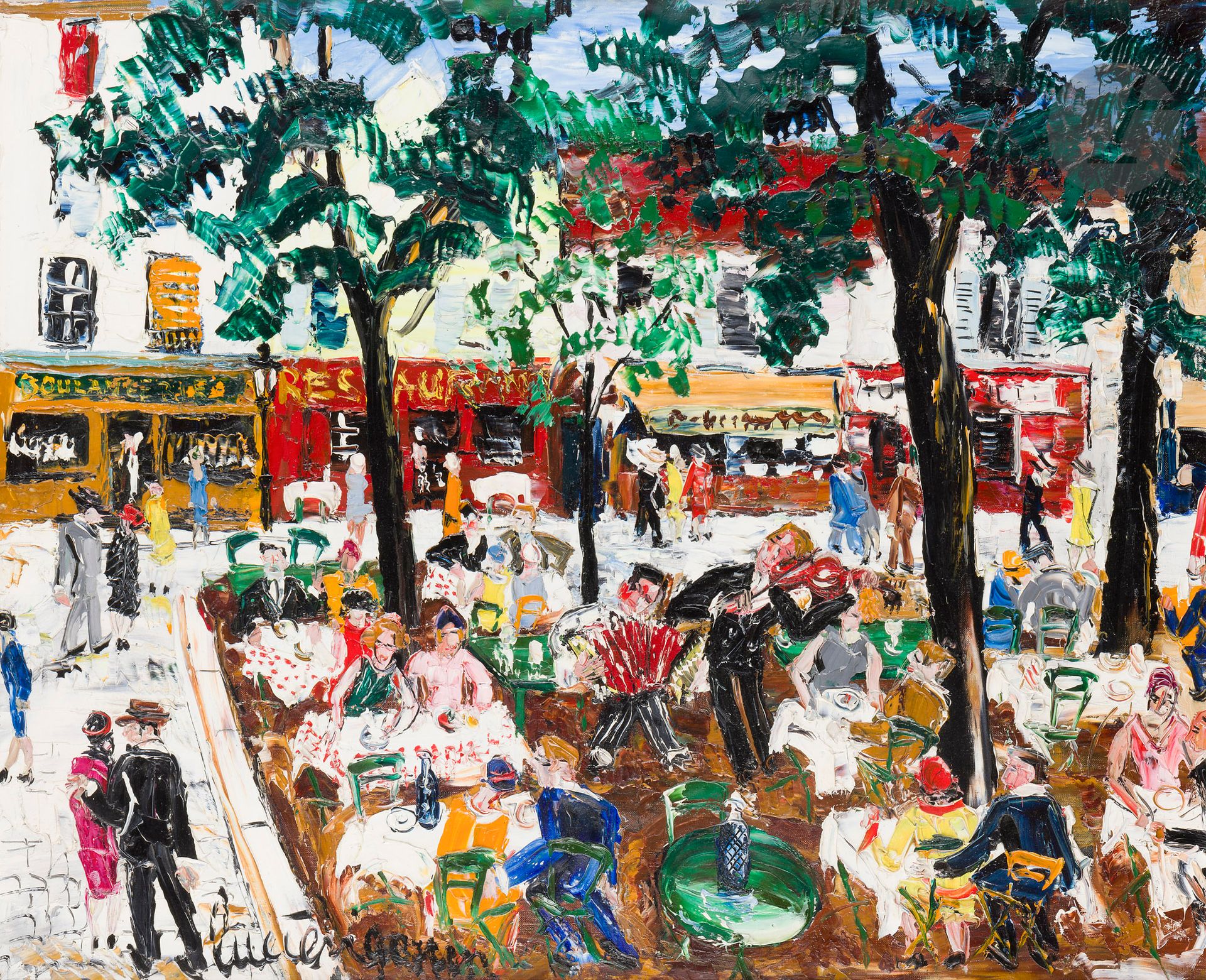 Lucien GENIN (1894-1953)
Paris, Montmartre, la place du Tertre
Huile sur toile.
Signée en bas à gauche.
60 x 73 cm

Provenance : 
Vente Me Pillon, Versailles, 12 mars 2006, n° 127.