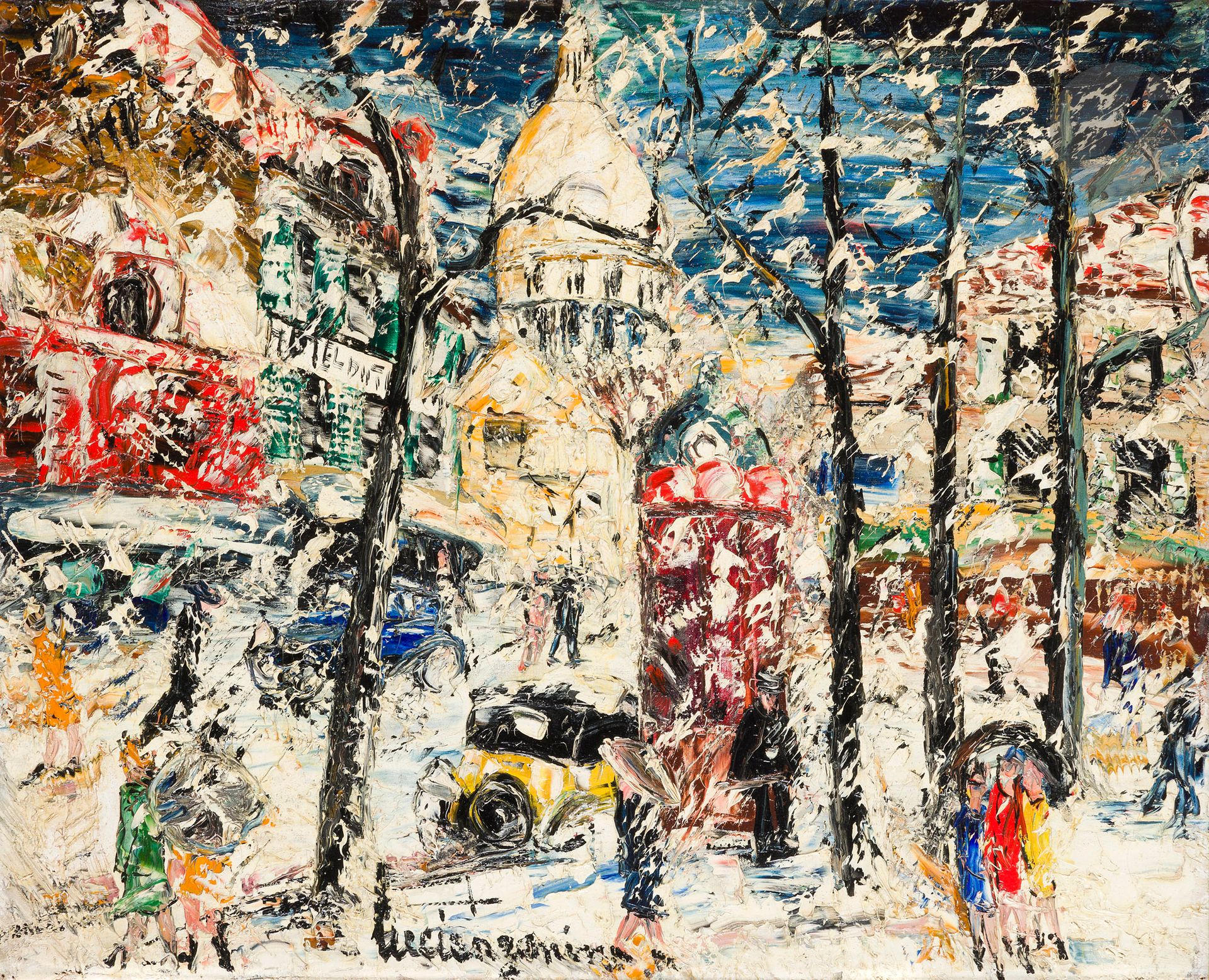 Lucien GENIN (1894-1953)
Paris, Montmartre, il neige ! , 1929
Huile sur toile.
Signée en bas vers la gauche.
(Petite restauration).
60 x 73 cm

Bibliographie : 
Bertrand Willot, Lucien Genin comme vous ne le connaissez pas, Paris, La Vie d'Artiste AWD, reproduit p. 47.