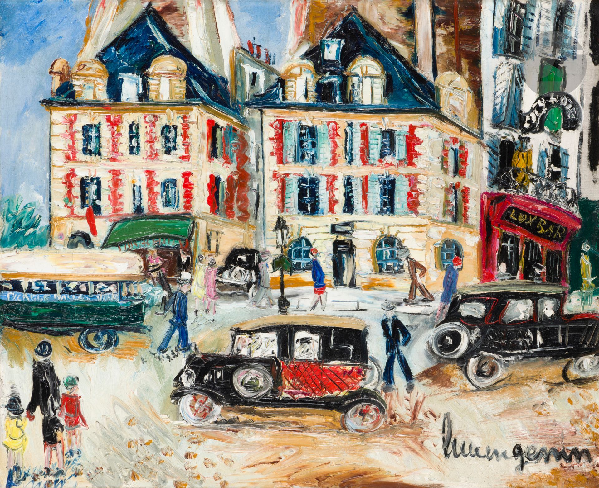 Lucien GENIN (1894-1953)
Paris, place Dauphine
Huile sur toile.
Signée en bas à droite.
(Petit enfoncement).
60 x 73 cm

Provenance : 
- Vente Tajan, Paris, 3 mai 2007, n° 165.
- Vente Me Pillon, Versailles, 1er juillet 2007, n° 170.
