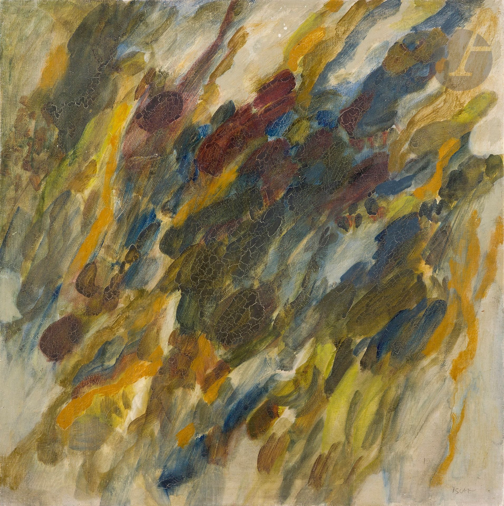 Ferit ISCAN (1931-1986)
Végétation aquatique, 1961
Huile sur toile.
Signée en bas à droite.
Signée, datée et titrée au dos.
40 x 40 cm

Provenance :
Famille de l’artiste.