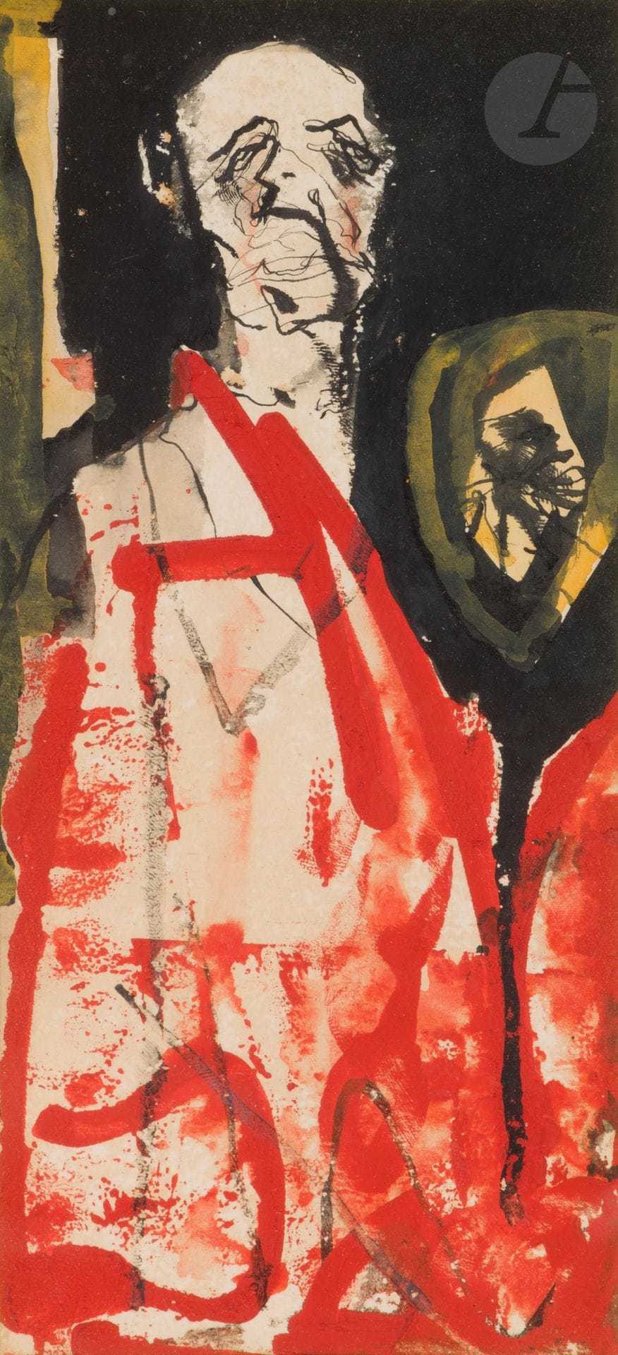 M’hamed ISSIAKHEM [algérien] (1928-1985)
Si Mokhtar, 1966
Encre et gouache.
Non signée.
23 x 11,5 cm

Provenance :
Acquis directement auprès de l’artiste par Benamar Médiène.