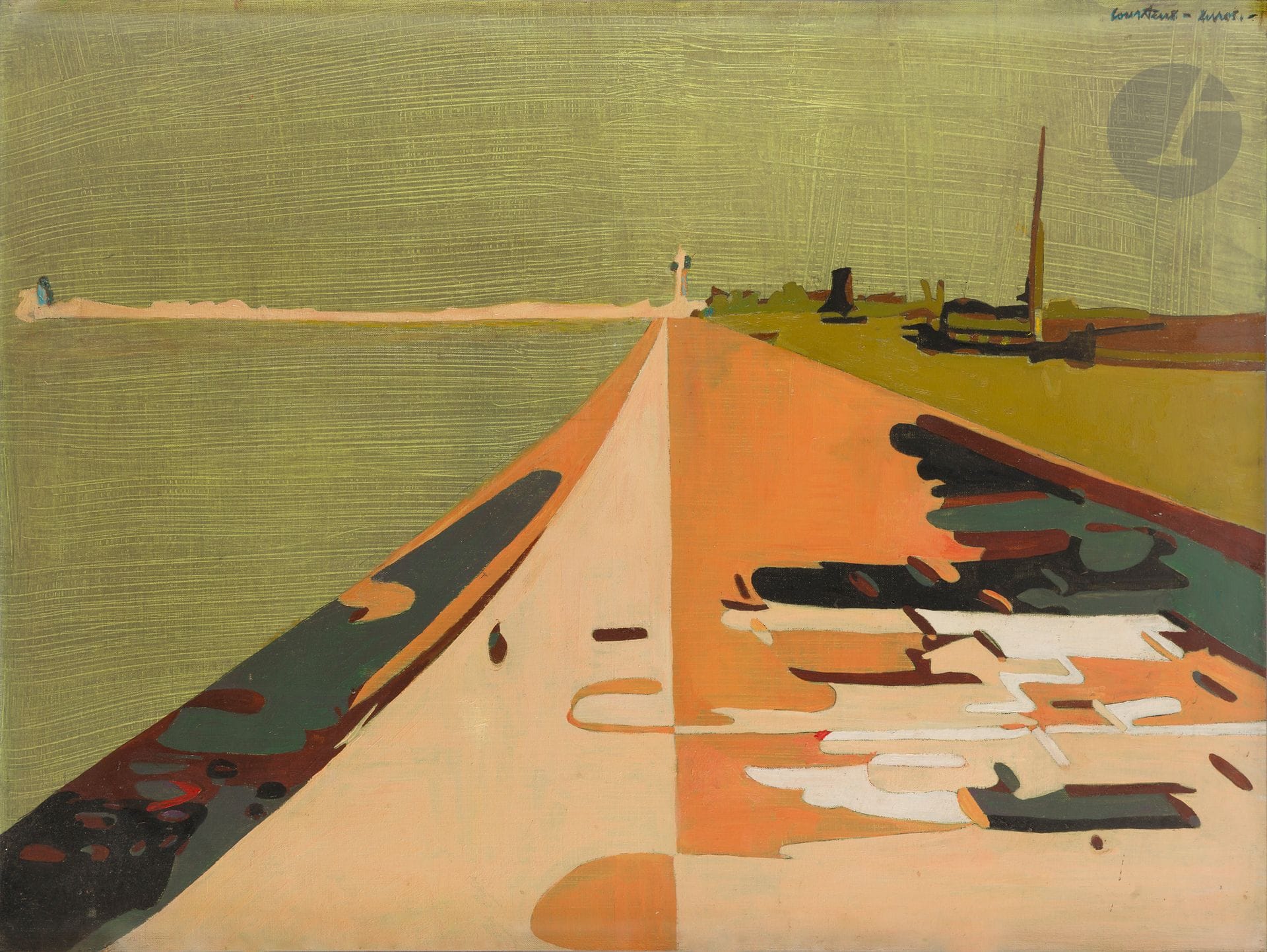 Pierre COURTENS (1921-2004)
Près de Royan
Huile sur toile.
Signée en haut à droite.
73 x 100 cm
