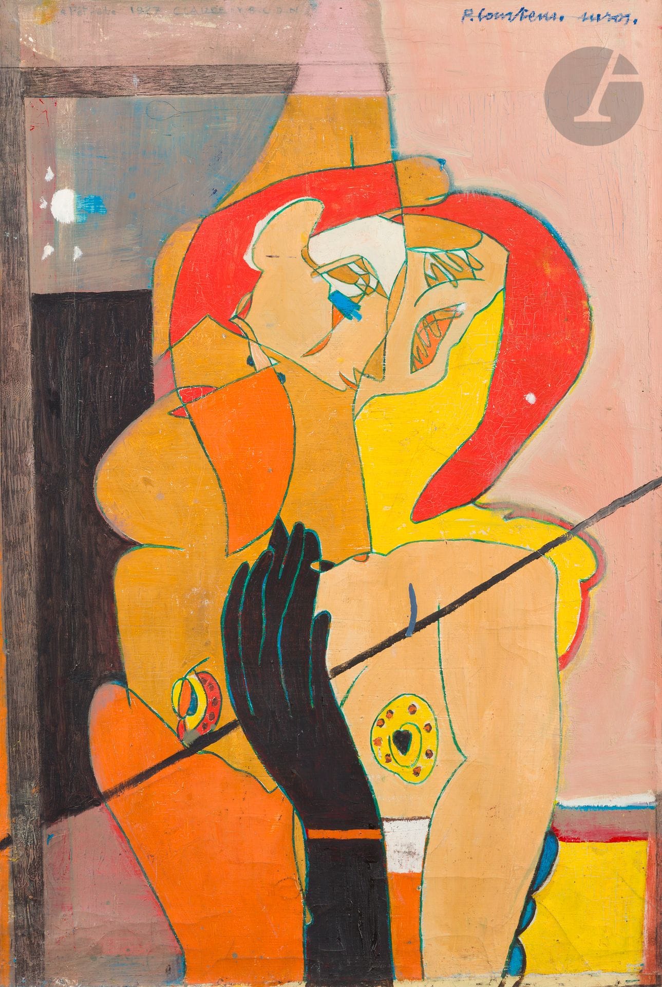 Pierre COURTENS (1921-2004)
Woman with black glove
Oil on canvas.
Signed upper right.
(Cracked and missing).
81 x 54 cm