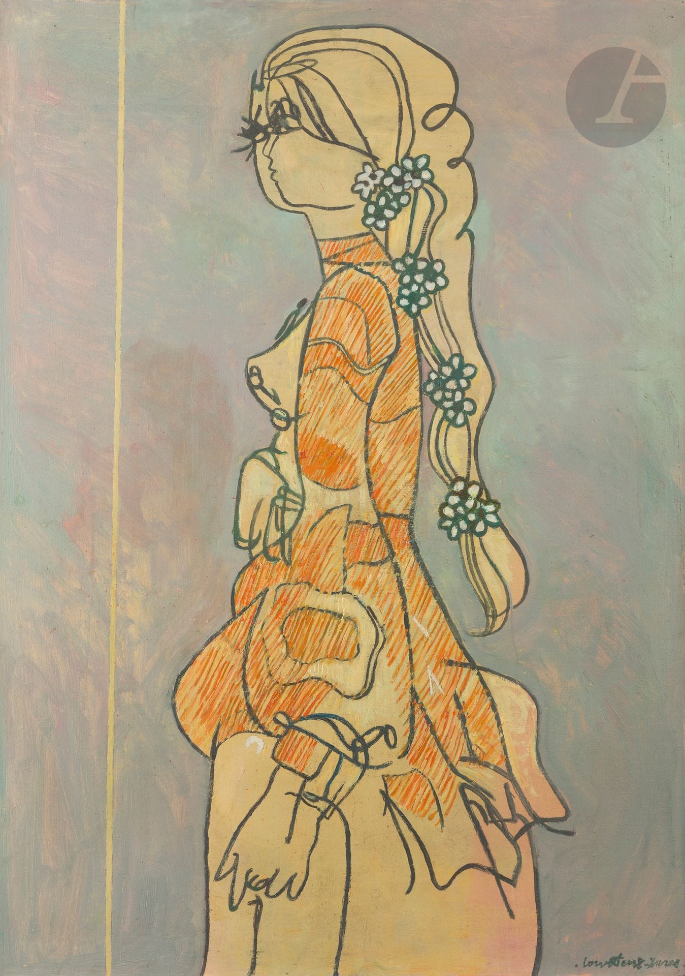 Pierre COURTENS (1921-2004)
Young woman standing in profile
Oil on canvas.
Signed lower right.
116 x 81 cm