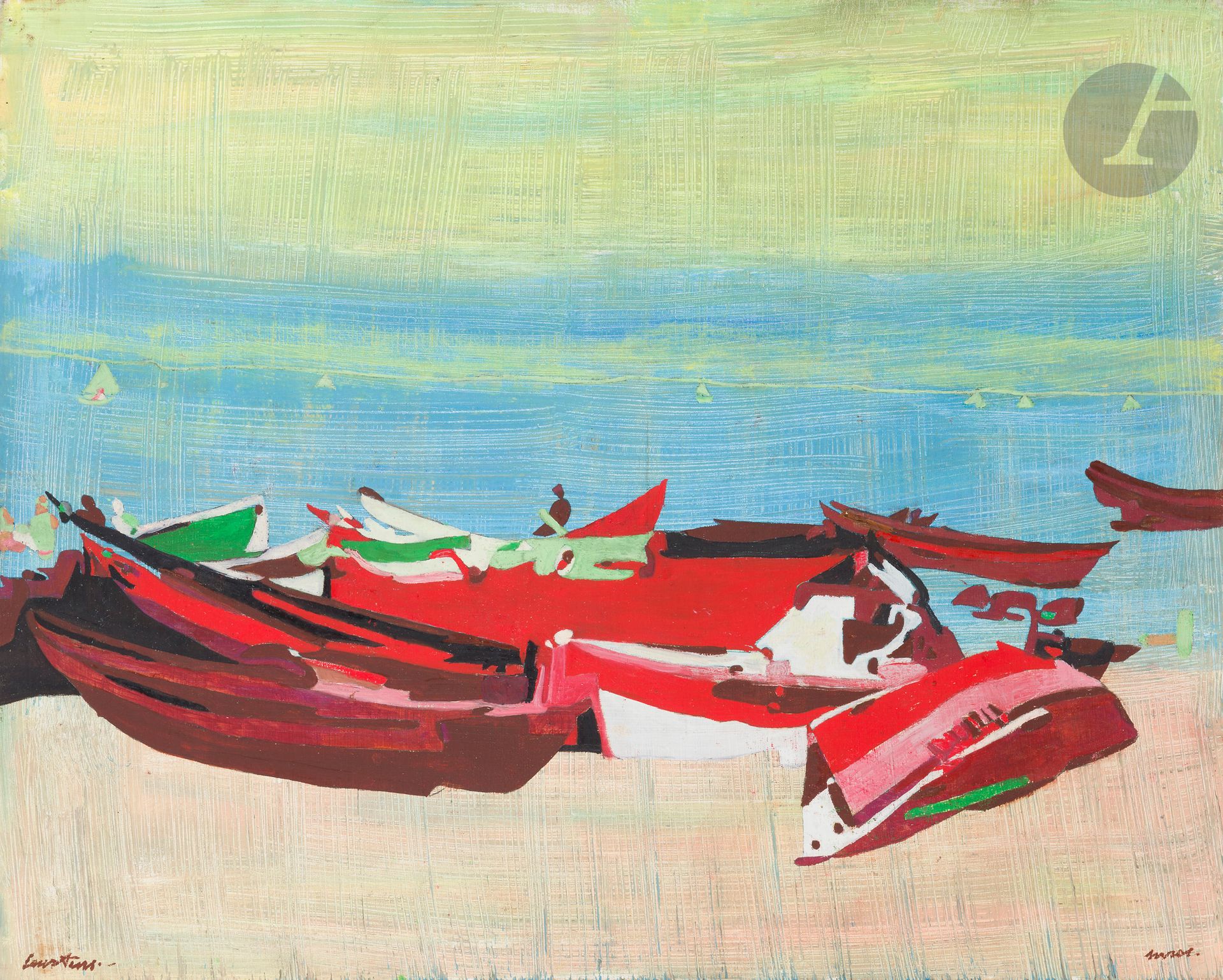 Pierre COURTENS (1921-2004)
Boats
Oil on canvas.
Signed lower left.
65 x 81 cm