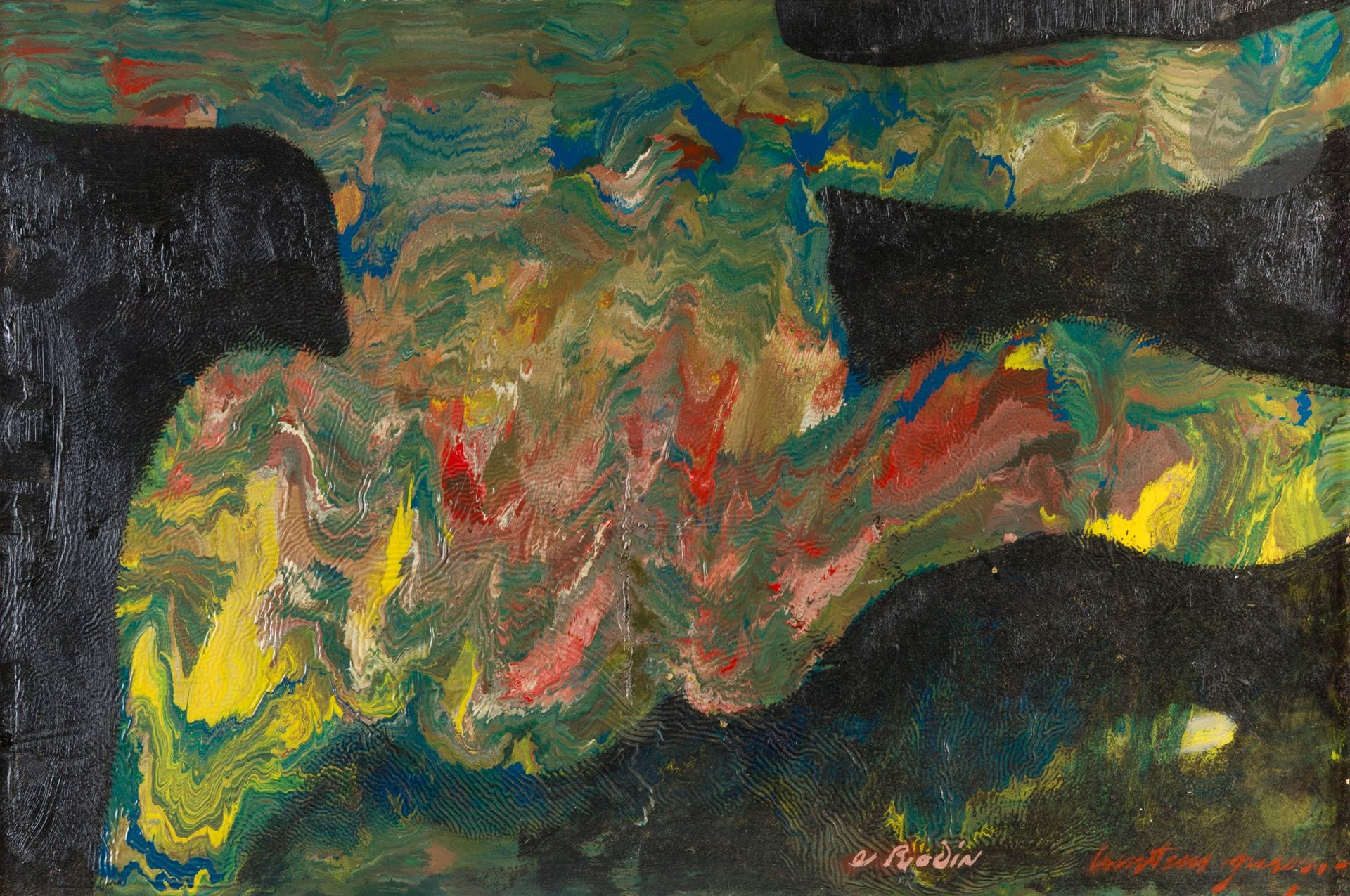 Pierre COURTENS (1921-2004)
Hommage à Rodin
Huile sur panneau.
Signée et annotée "A Rodin" en bas à droite.
65 x 81 cm