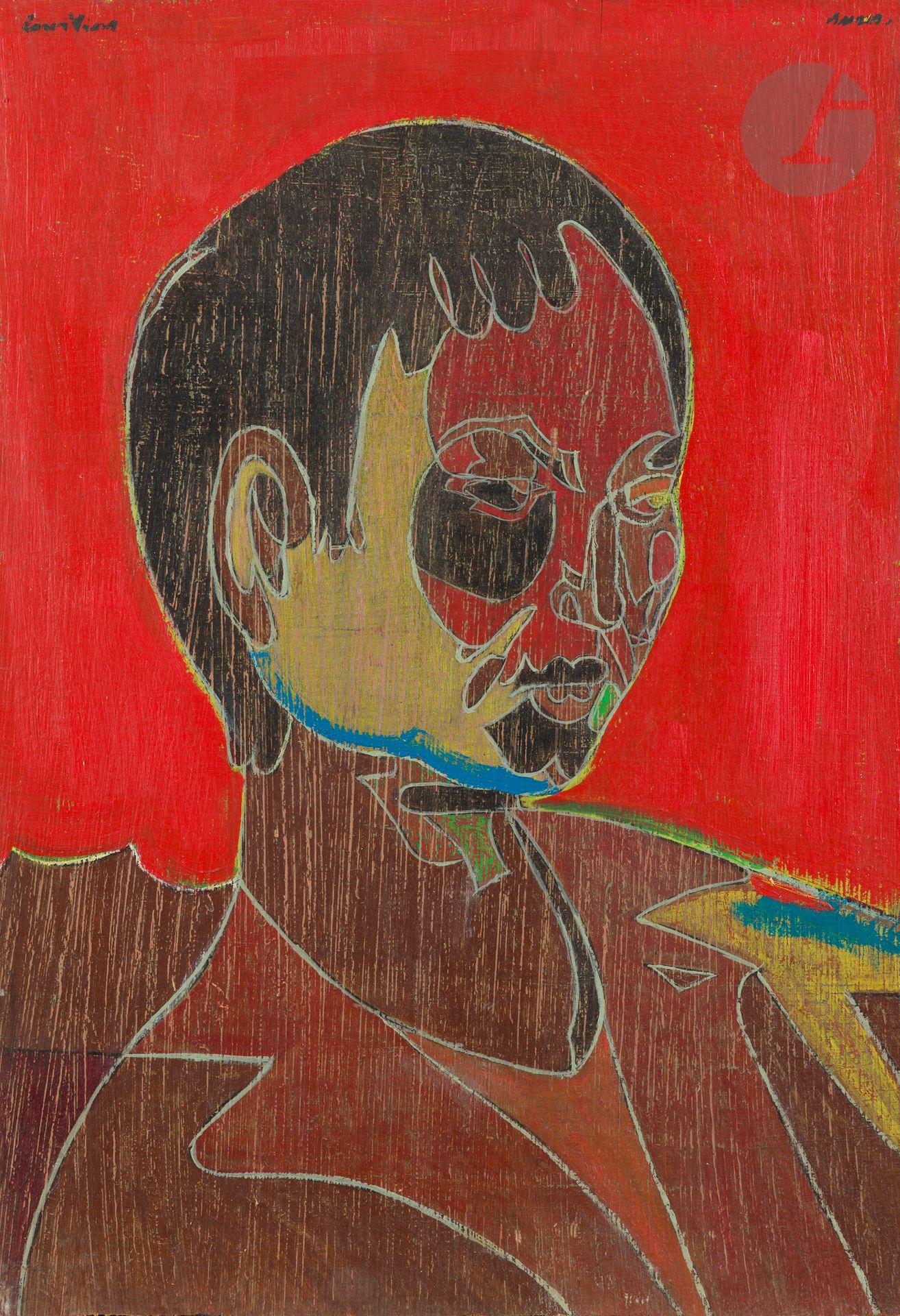 Pierre COURTENS (1921-2004)
Portrait de jeune homme
Huile sur panneau.
Signée en haut à gauche.
55 x 38 cm