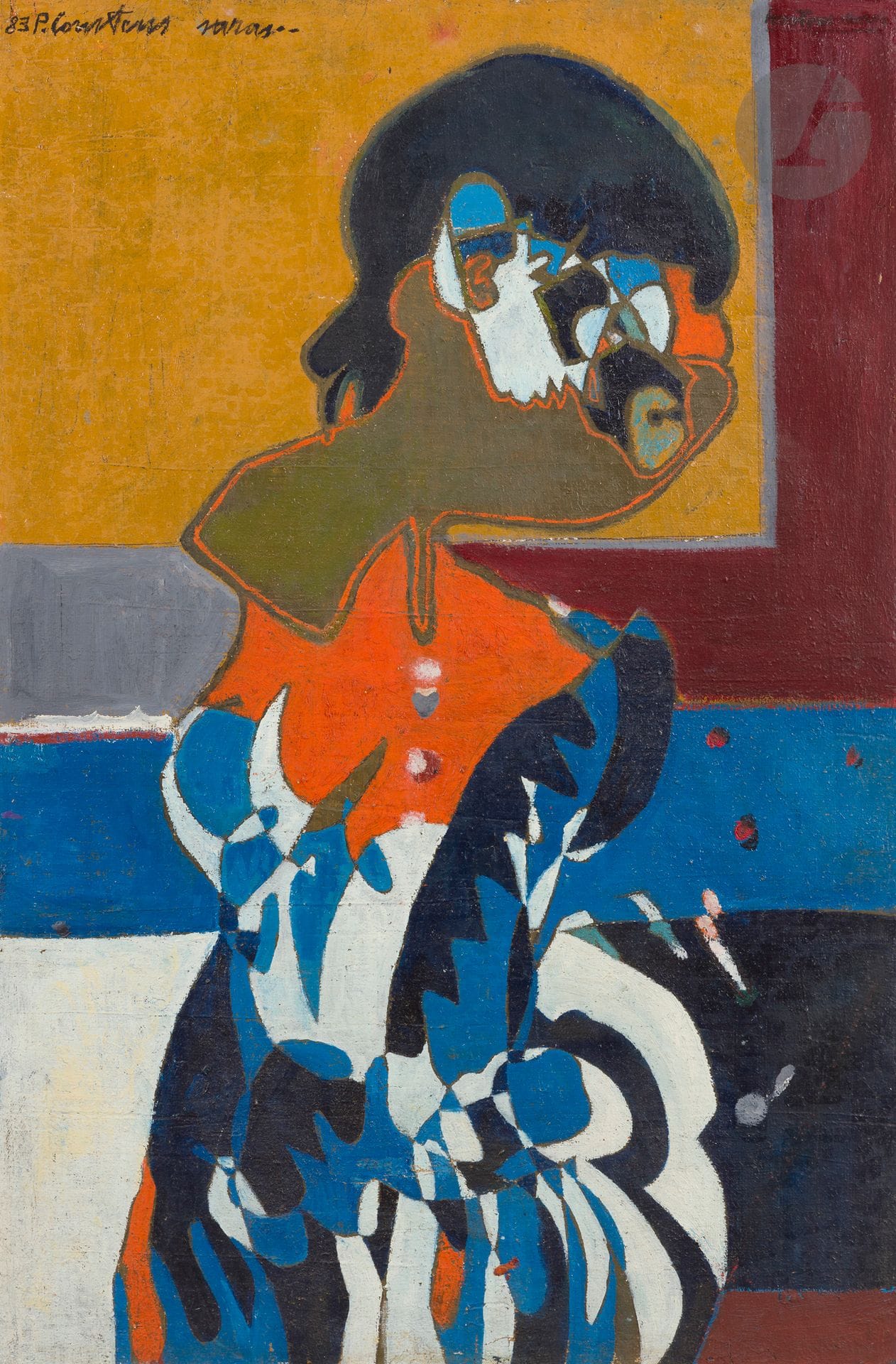 Pierre COURTENS (1921-2004)
Fillette, 1983
Huile sur toile.
Signée et datée en haut à gauche.
Signée au dos.
Titrée au dos sur une étiquette.
81 x 54 cm