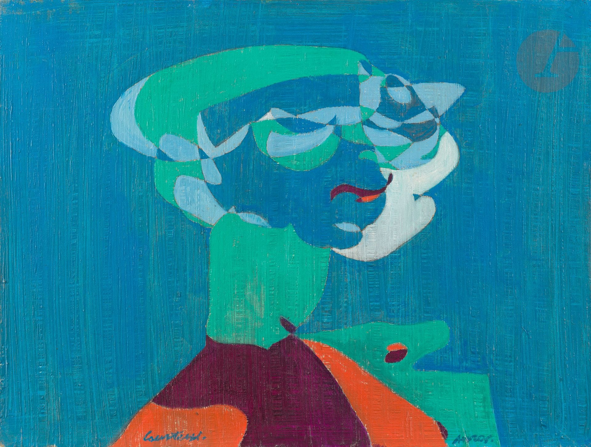 Pierre COURTENS (1921-2004)
Géométrie de l'ouvrier
Huile sur toile.
Signée en bas à gauche.
46 x 61 cm