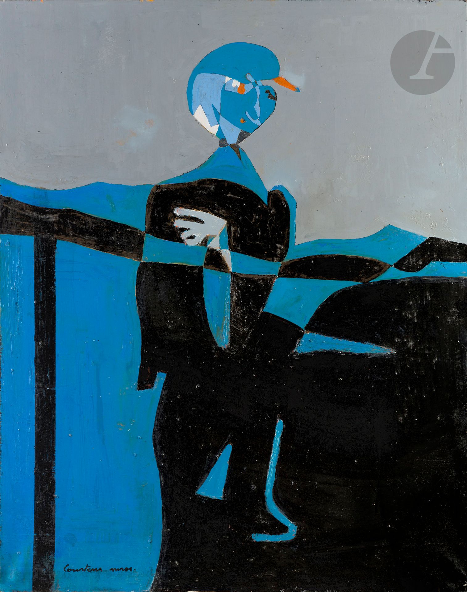 Pierre COURTENS (1921-2004)
L'Aurore du travail, 1992
Huile sur toile.
Signée en bas à gauche.
Titrée au dos sur le châssis.
92 x 73 cm