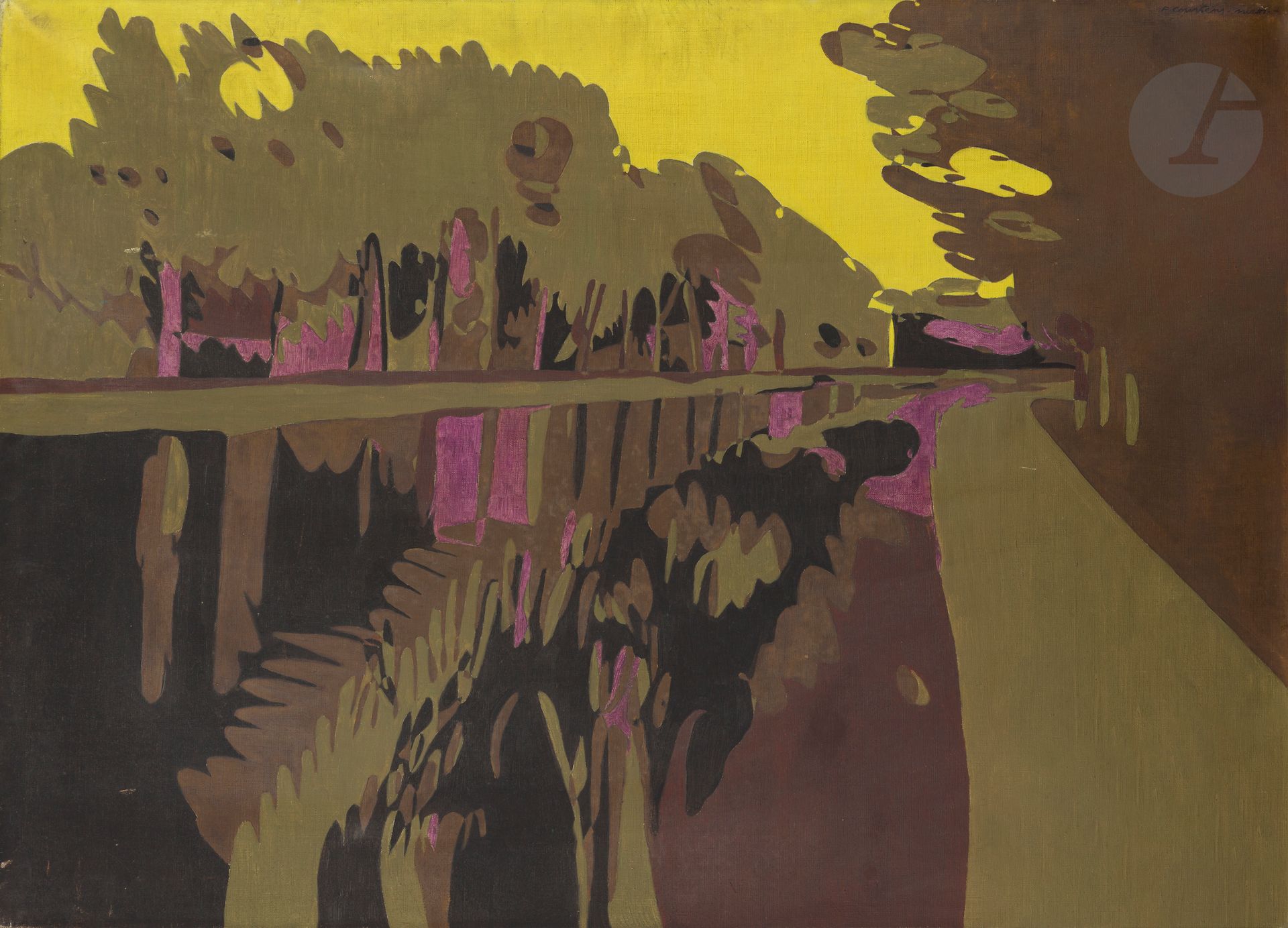 Pierre COURTENS (1921-2004)
The Canal
Oil on canvas.
Signed upper right.
(Shading).
73 x 100 cm