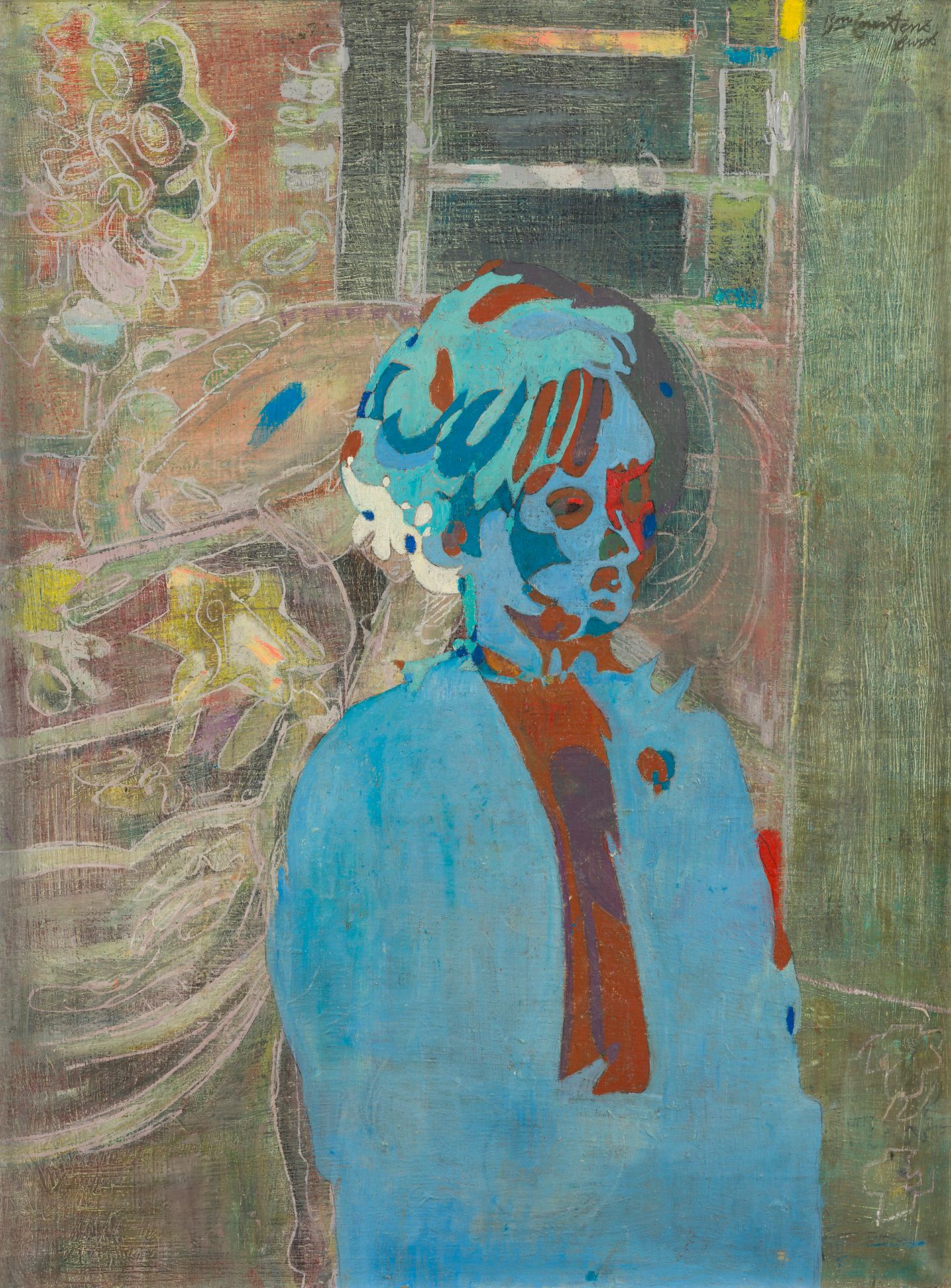 Pierre COURTENS (1921-2004)
Femme dans un intérieur
Huile sur toile.
Signée en haut à droite.
81 x 60 cm