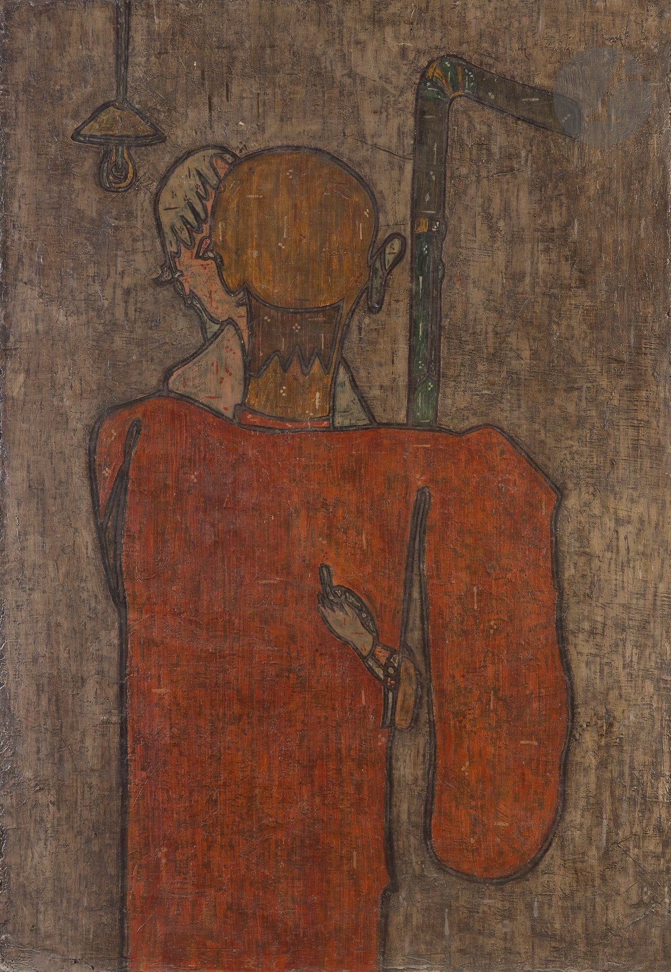 Pierre COURTENS (1921-2004)
Le Couple, vers 1948-50
Huile sur panneau.
Non signée.
99 x 67 cm