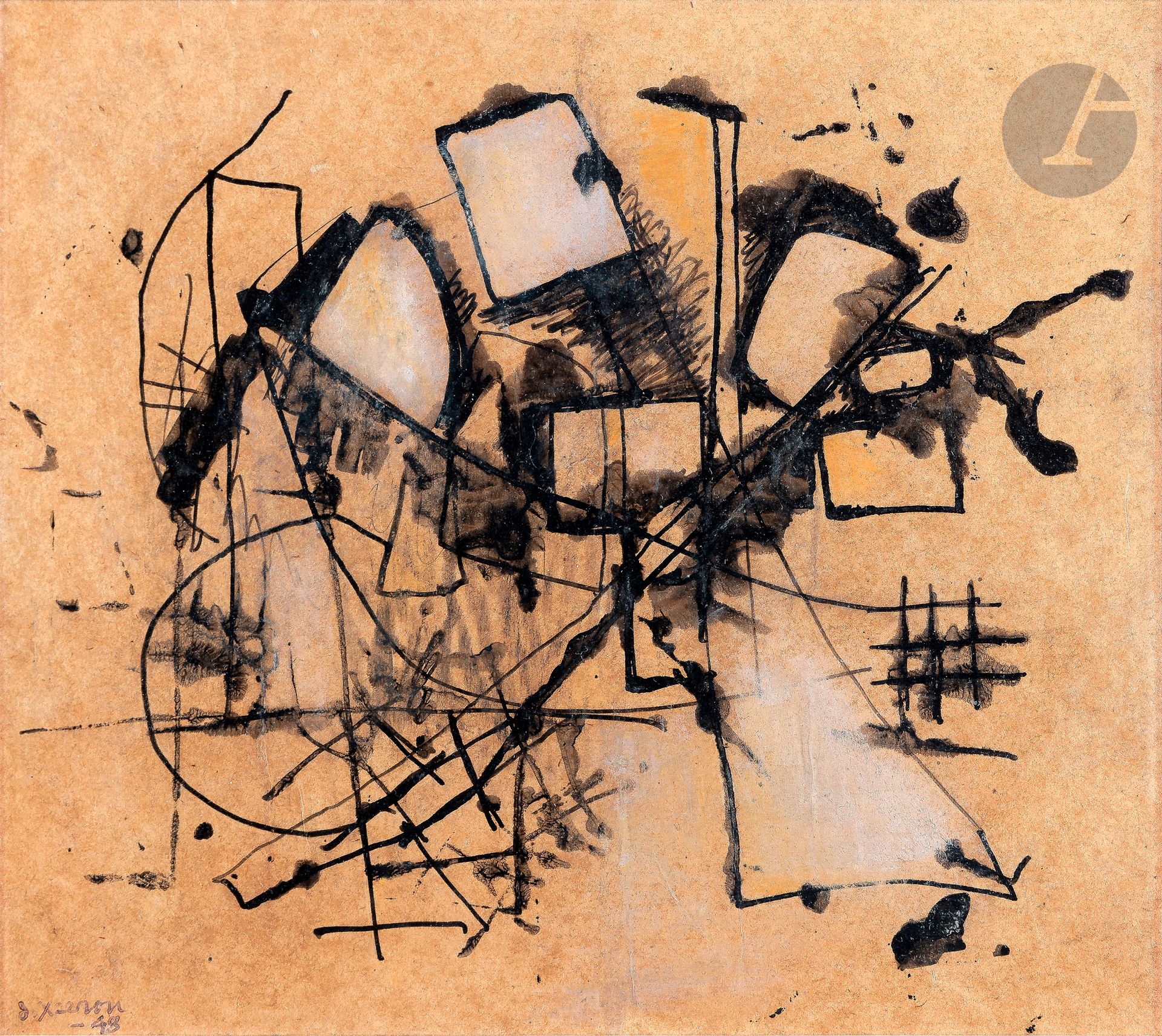 Jean XCERON [américain] (1890-1967)
Circular, 1948
Encre et aquarelle.
Signée et datée en bas à gauche.
18,5 x 20,5 cm

Provenance : 
Rose Fried Gallery, New York (étiquettes au dos).