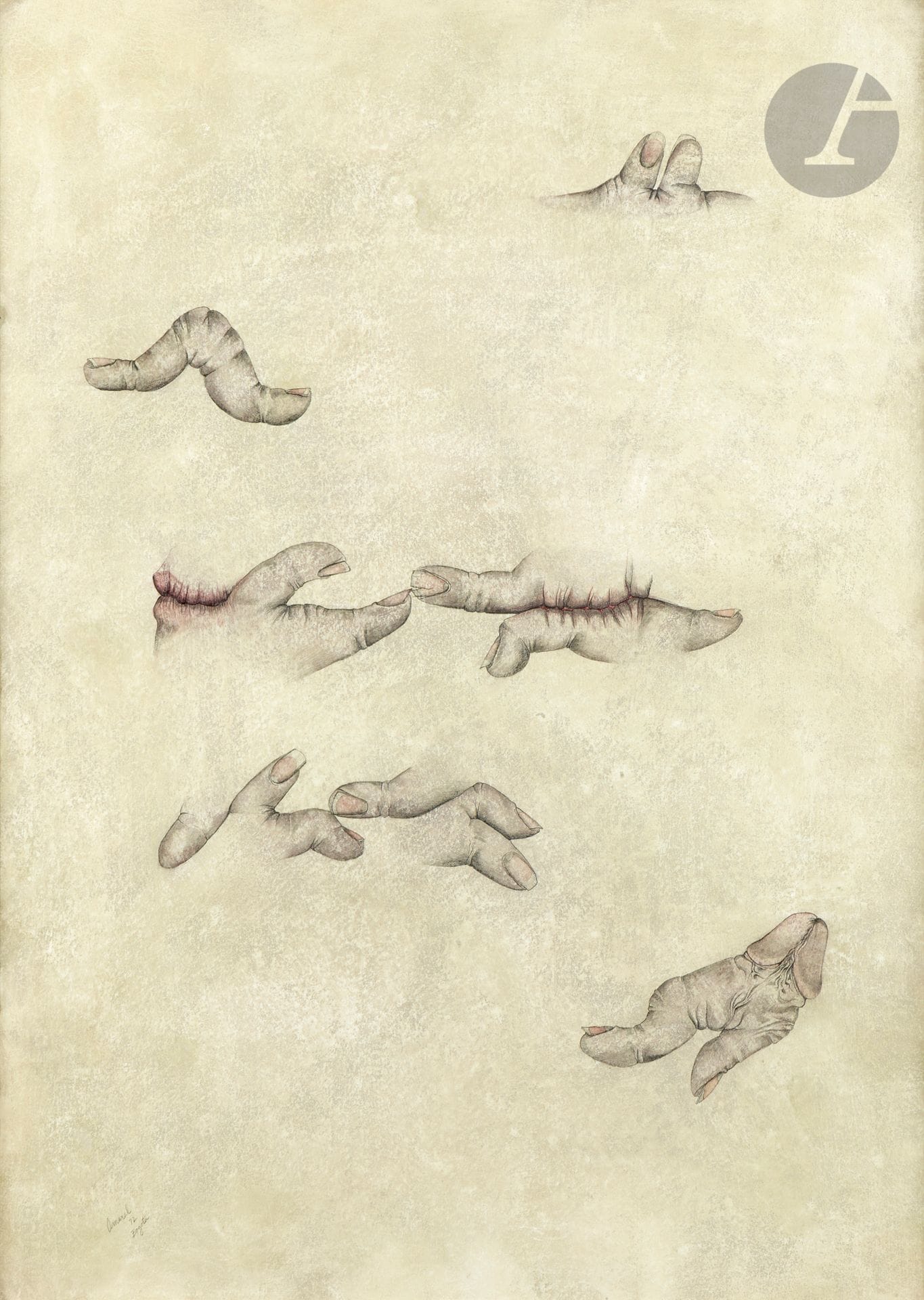 Jim AMARAL [American] (b. 1933)
Love Letter, Set 2 Nº 10, 1972
Pencil, watercolor and gesso preparation.
Signed, dated and located "Bogota" lower left.
Signed, dated and titled on the back.
62 x 45 cm

This work is listed in the artist's catalog raisonné.