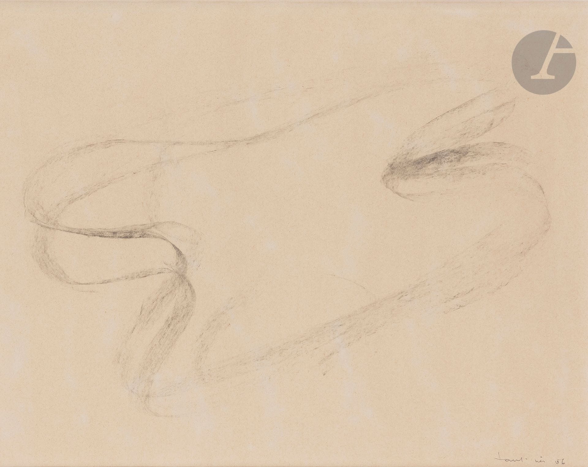 Jean FAUTRIER (1898-1964)
Nude study, 1956
Charcoal.
Signed and dated lower right.
(Paper slightly yellowed).
28 x 35.5 cm

Provenance : 
Sale of 33 works by the Friends of André Verdet, Maîtres Palloc, Courchet et Fede, Hôtel des Ventes de Nice, December 28, 2006, no. 8, reproduced on p. 9.

Exhibitions : 
- Jean Fautrier, Station Gallery, Tokyo, May 24 - July 13, 2014.
- Municipal Museum of Art, Toyota, July 20 - September 15, 2014.
- National Museum of Art, Osaka, September 27 - December 7, 2014, n°108, catalog, reproduced p. 144.