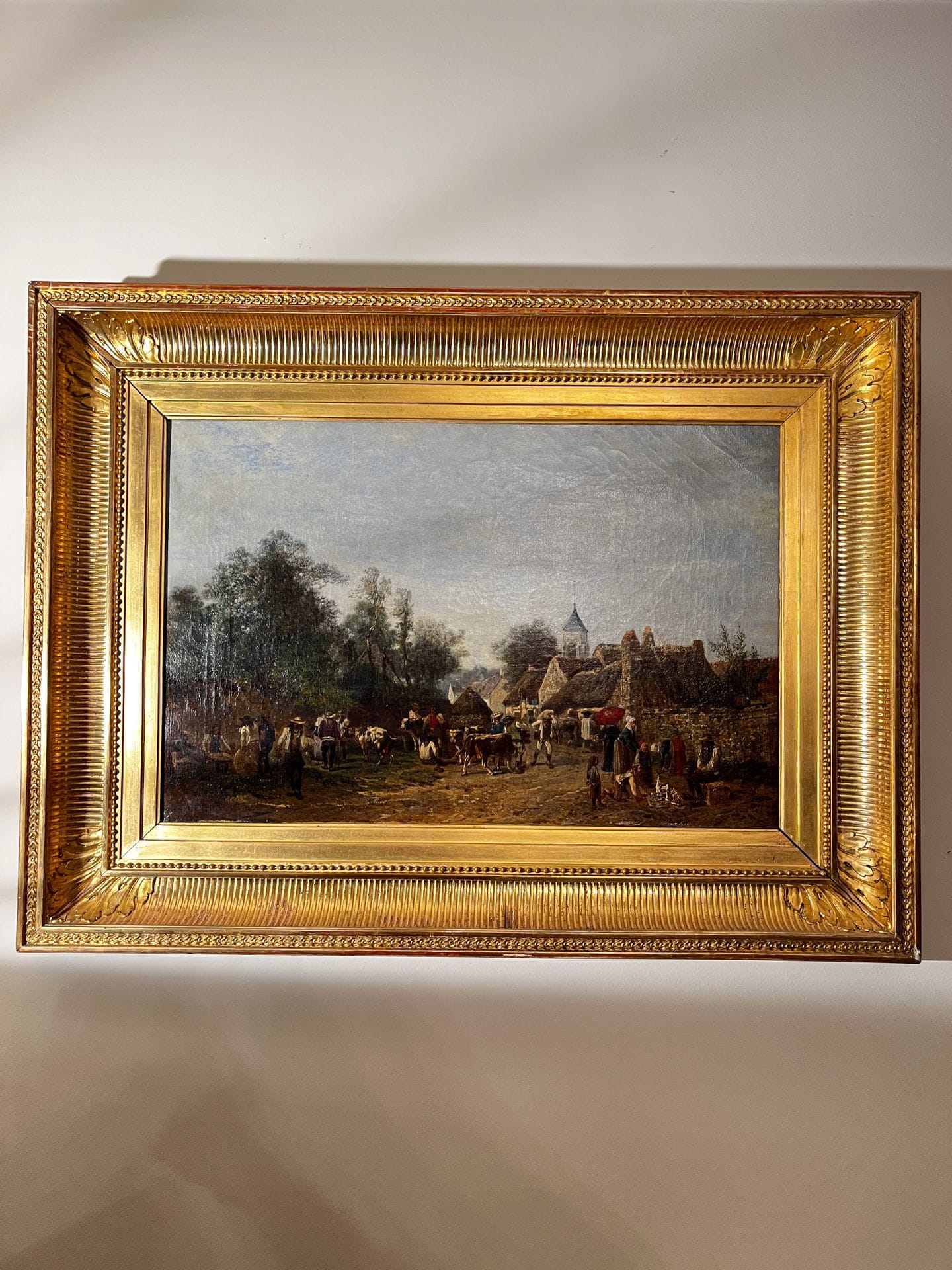 Amédée SERVIN (1829-1885)
Scène de village.
Huile sur toile.
Signée «A. Servin» en bas à gauche.
45 x 67 cm